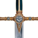 Masonic Sword Deep Etching by Marto of Toledo Spain (Gold) MADE775
