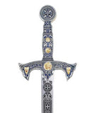 Templar Sword Deep Etching by Marto of Toledo Spain (Silver) SFMADE584.1S