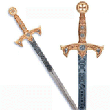 Templar Sword Deep Etching by Marto of Toledo Spain (Gold) SFMADE584S