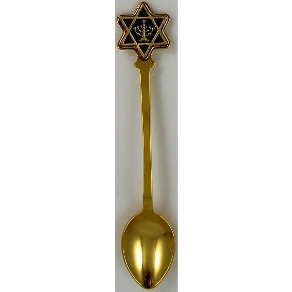 Damascene Gold Menorah Star of David Decorative Collector Spoon by Midas of Toledo Spain style 8587 8587