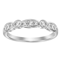 LADIES BAND 0.25CT ROUND DIAMOND 14K WHITE GOLD