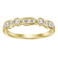 LADIES BAND 0.25CT ROUND DIAMOND 14K YELLOW GOLD