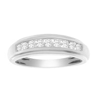 LADIES BAND 0.25CT ROUND DIAMOND 10K WHITE GOLD