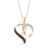 LADIES PENDANT 0.10CT ROUND DARK BROWN DIAMOND 10K ROSE GOLD