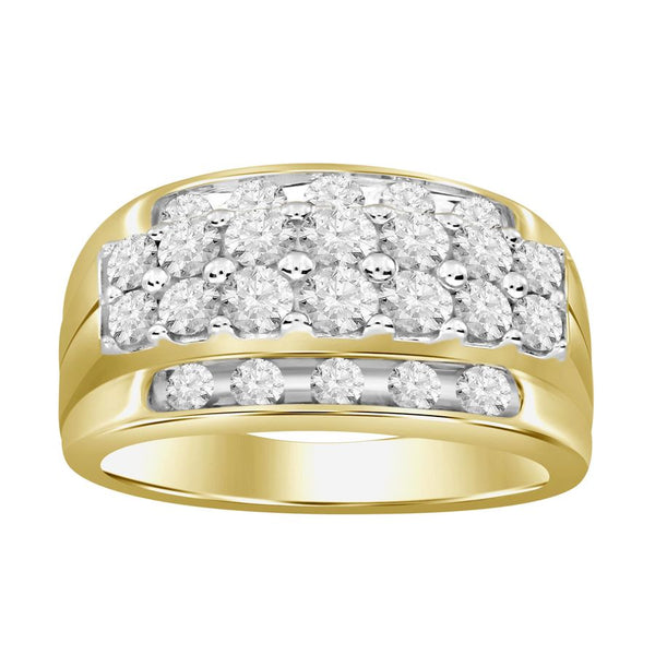 MEN'S RING 1.00CT ROUND DIAMOND 10K YELLOW GOLD