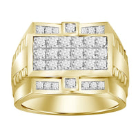 MEN'S RING 0.75CT ROUND DIAMOND 10K YELLOW GOLD