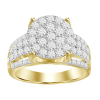 LADIES RING 2.00CT ROUND DIAMOND 10K YELLOW GOLD