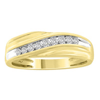 MEN'S BAND 0.25CT ROUND DIAMOND 10K YELLOW GOLD