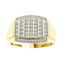 MEN'S RING 0.50CT ROUND DIAMOND 10K YELLOW GOLD