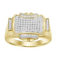 MEN'S RING 0.25CT ROUND DIAMOND 10K YELLOW GOLD