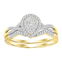 LADIES BRIDAL SET 0.25CT ROUND DIAMOND 10K YELLOW GOLD