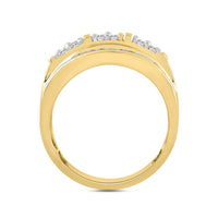 MEN&apos;S RING 1.00CT ROUND DIAMOND 10K YELLOW GOLD