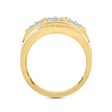MEN&apos;S RING 1.00CT ROUND DIAMOND 10K YELLOW GOLD