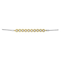 LADIES BOVALO BRACELET 0.20CT ROUND DIAMOND WHITE/YELLOW GOLD/STERLING SILVER