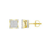 LADIES EARRINGS 0.50CT ROUND DIAMOND 10K YELLOW GOLD