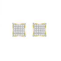 LADIES EARRINGS 0.50CT ROUND DIAMOND 10K YELLOW GOLD