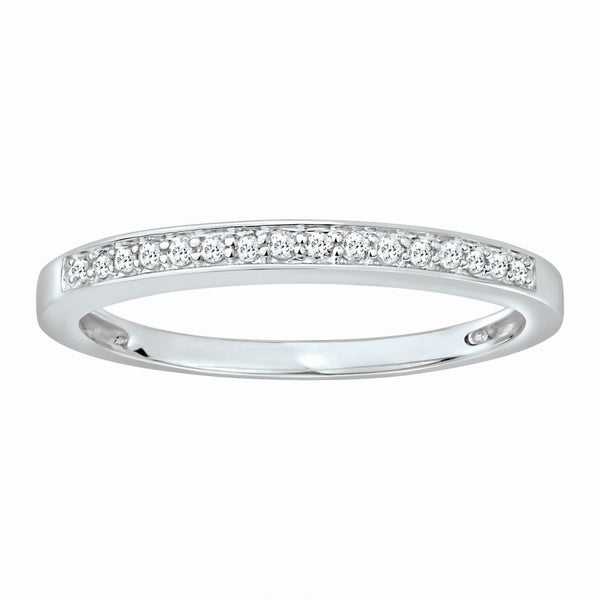 LADIES BAND ONLY 0.10CT ROUND DIAMOND 10K WHITE GOLD