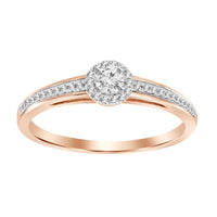 LADIES ENGAGEMENT RING 0.25CT ROUND DIAMOND 10K ROSE GOLD