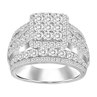 LADIES RING 2.00CT ROUND DIAMOND 10K WHITE GOLD