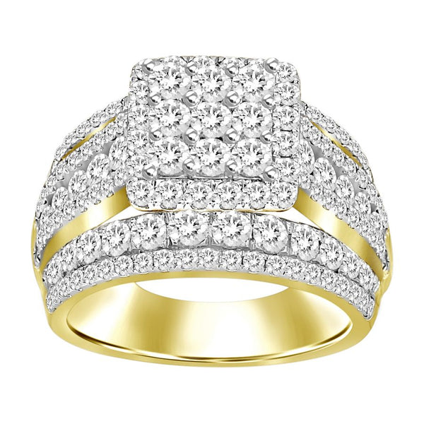 LADIES RING 2.00CT ROUND DIAMOND 10K YELLOW GOLD