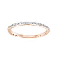 LADIES BAND 0.08CT ROUND DIAMOND 10K ROSE GOLD