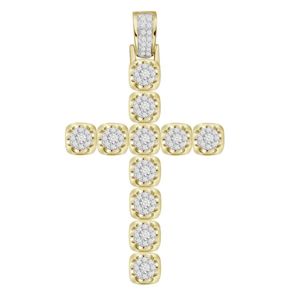 MEN'S CHARM 0.75CT ROUND DIAMOND 14K YELLOW GOLD