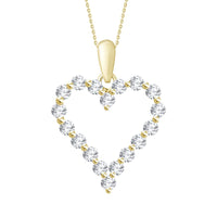 LADIES HEART PENDANT 0.25CT ROUND DIAMOND 14K YELLOW GOLD (SI QUALITY)