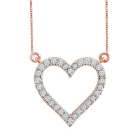 LADIES NECKLACE 0.15CT ROUND DIAMOND 10K ROSE GOLD