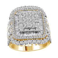 LADIES RING 5.00CT ROUND/PRINCESS/BAGUETTE DIAMOND 10K YELLOW GOLD