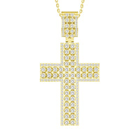 MEN'S PENDANT 1.00CT ROUND DIAMOND 14K YELLOW GOLD