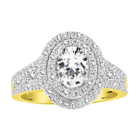 SEMI MOUNT LADIES RING 0.80CT ROUND/OVAL  DIAMOND 14K YELLOW GOLD (SI QUALITY)