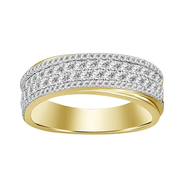 LADIES BAND 0.65CT ROUND DIAMOND 14K YELLOW GOLD