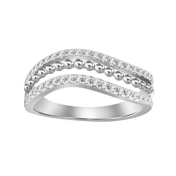 LADIES BAND 0.25CT ROUND DIAMOND 14K WHITE GOLD