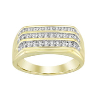 MEN'S RING 0.50CT ROUND DIAMOND 10K YELLOW GOLD