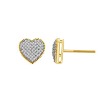 LADIES EARRINGS 0.20CT ROUND DIAMOND 10K YELLOW GOLD