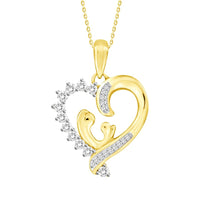 LADIES PENDANT 0.20CT ROUND DIAMOND 10K YELLOW GOLD