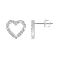 LADIES EARRINGS 0.15CT ROUND DIAMOND 10K WHITE GOLD