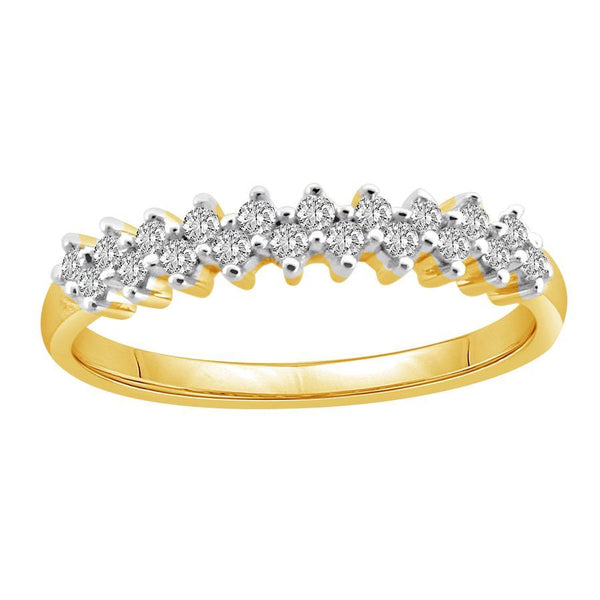 LADIES BAND 0.20CT ROUND DIAMOND 14K YELLOW GOLD