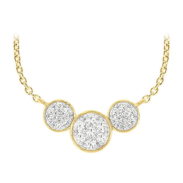 LADIES NECKLACE 0.33CT ROUND DIAMOND 10K YELLOW GOLD