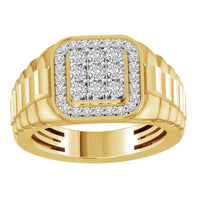 MEN'S RING 0.50CT ROUND DIAMOND 10K YELLOW GOLD