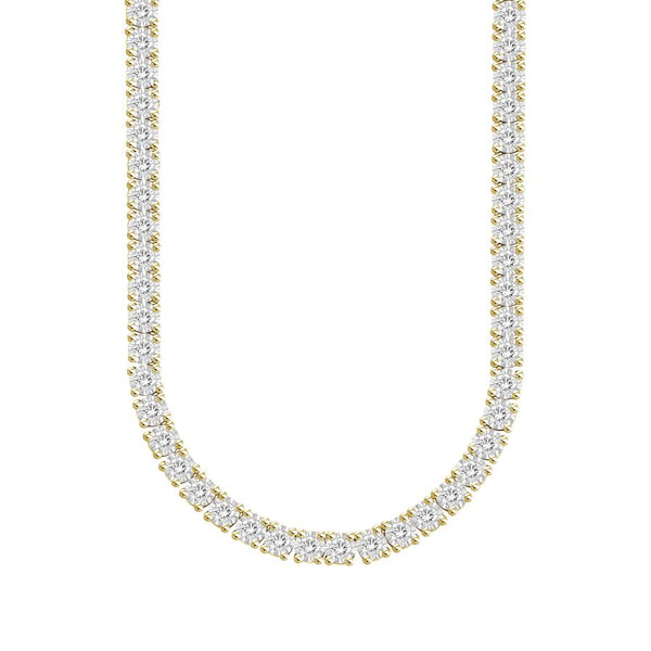 MEN'S NECKLACE 1.50CT ROUND DIAMOND 10K YELLOW GOLD