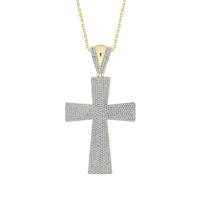 MEN'S PENDANT 2.00CT ROUND DIAMOND 10K YELLOW GOLD