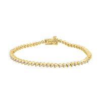 LADIES BRACELET 1.00CT ROUND DIAMOND 14K YELLOW GOLD (SI QUALITY)