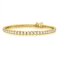 LADIES BRACELET 5.00CT ROUND DIAMOND 14K YELLOW GOLD (SI QUALITY)