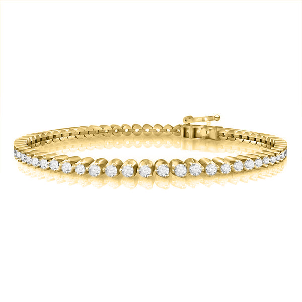 LADIES BRACELET 5.00CT ROUND DIAMOND 14K YELLOW GOLD (SI QUALITY)