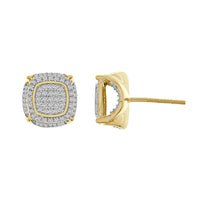 MEN'S STUD EARRINGS 0.50CT ROUND DIAMOND 10K YELLOW GOLD