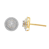 LADIES EARRINGS 0.50CT ROUND DIAMOND 10K YELLOW GOLD