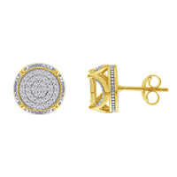 LADIES STUD EARRINGS 0.33CT ROUND DIAMOND 10K YELLOW GOLD