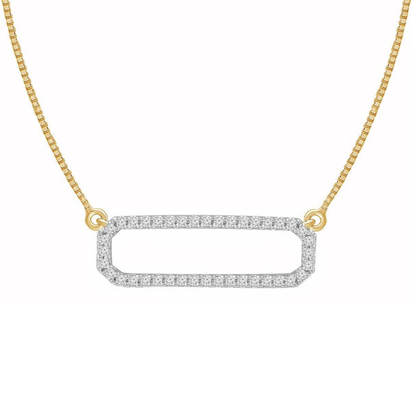 LADIES NECKLACE 0.15CT ROUND DIAMOND 10K YELLOW GOLD