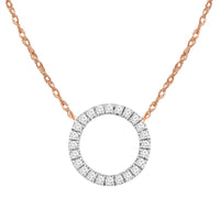 LADIES NECKLACE 0.15CT ROUND DIAMOND 10K ROSE GOLD